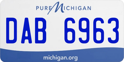 MI license plate DAB6963