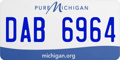 MI license plate DAB6964