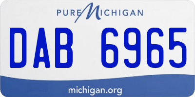 MI license plate DAB6965