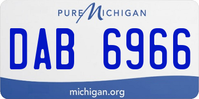 MI license plate DAB6966