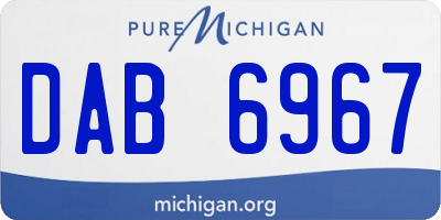 MI license plate DAB6967