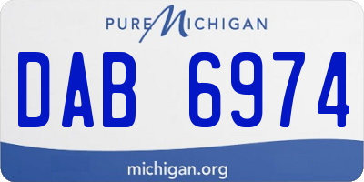 MI license plate DAB6974