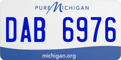 MI license plate DAB6976