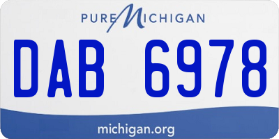 MI license plate DAB6978