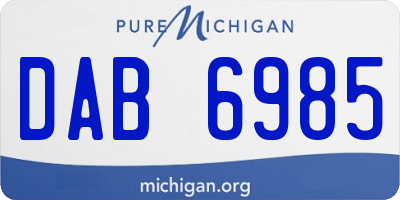 MI license plate DAB6985