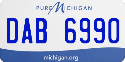 MI license plate DAB6990