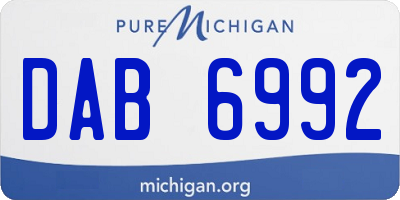 MI license plate DAB6992