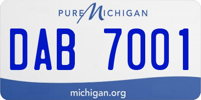 MI license plate DAB7001