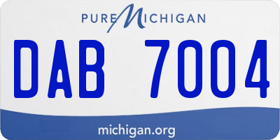 MI license plate DAB7004