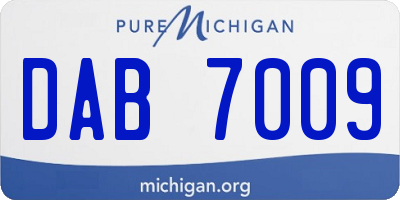 MI license plate DAB7009