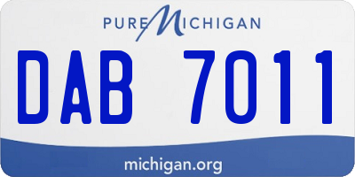 MI license plate DAB7011