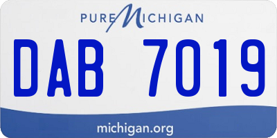 MI license plate DAB7019