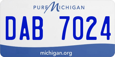 MI license plate DAB7024