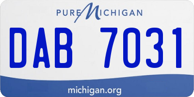 MI license plate DAB7031