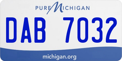 MI license plate DAB7032