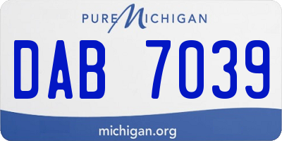 MI license plate DAB7039