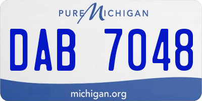 MI license plate DAB7048