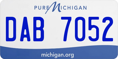 MI license plate DAB7052