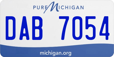 MI license plate DAB7054