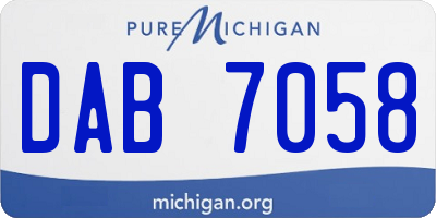 MI license plate DAB7058