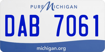 MI license plate DAB7061