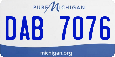 MI license plate DAB7076