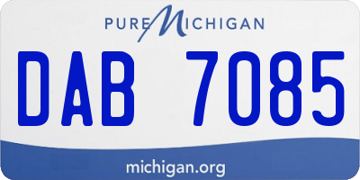 MI license plate DAB7085