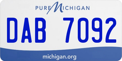 MI license plate DAB7092