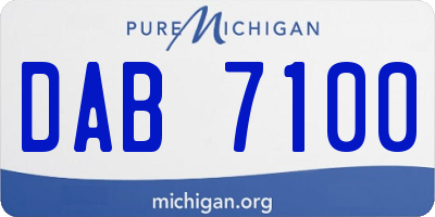 MI license plate DAB7100
