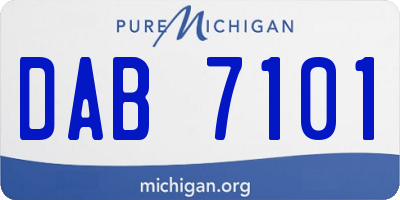 MI license plate DAB7101