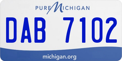 MI license plate DAB7102