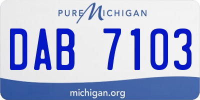 MI license plate DAB7103