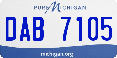 MI license plate DAB7105