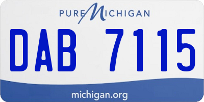 MI license plate DAB7115