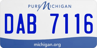 MI license plate DAB7116