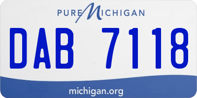 MI license plate DAB7118