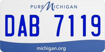 MI license plate DAB7119