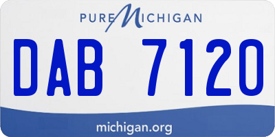 MI license plate DAB7120