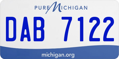 MI license plate DAB7122