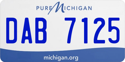 MI license plate DAB7125