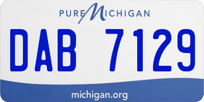 MI license plate DAB7129