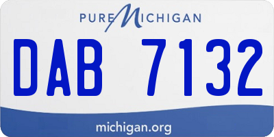 MI license plate DAB7132