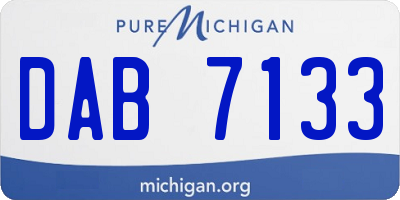MI license plate DAB7133