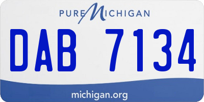 MI license plate DAB7134
