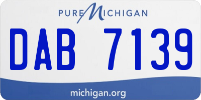 MI license plate DAB7139