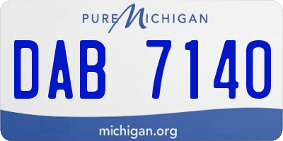 MI license plate DAB7140