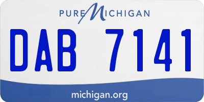 MI license plate DAB7141