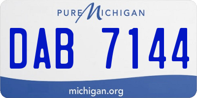 MI license plate DAB7144