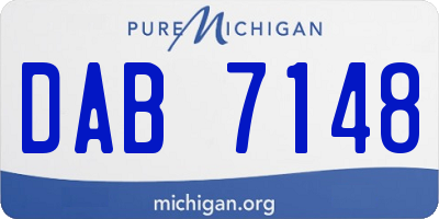 MI license plate DAB7148