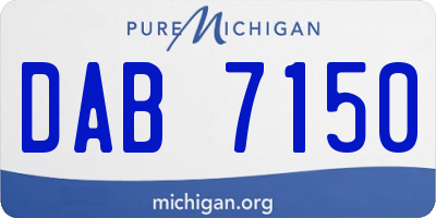 MI license plate DAB7150